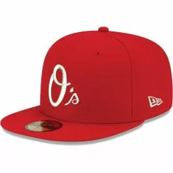 Men's Baltimore Orioles New Era Red White Logo 59FIFTY Fitted Hat