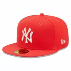 Men's New York Yankees New Era Red Lava Highlighter Logo 59FIFTY Fitted Hat