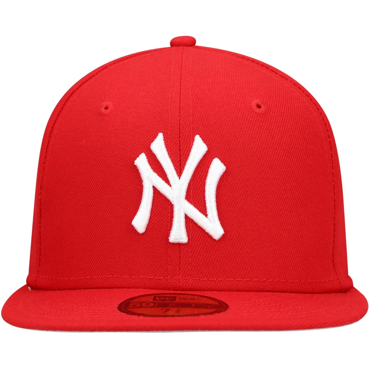Men's New York Yankees New Era Red White Logo 59FIFTY Fitted Hat - Image 2