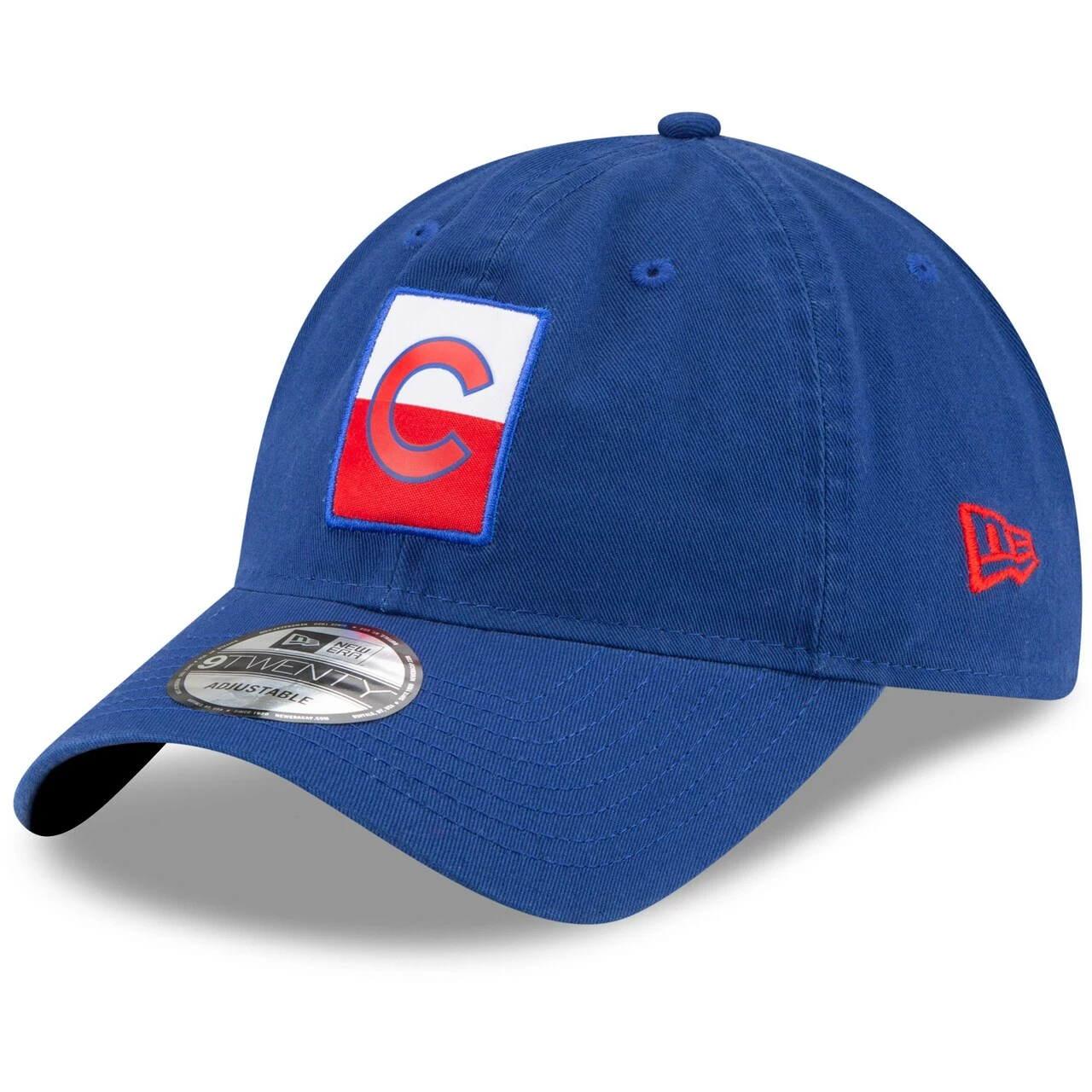 Men's Chicago Cubs New Era Royal Split Logo 9TWENTY Adjustable Hat