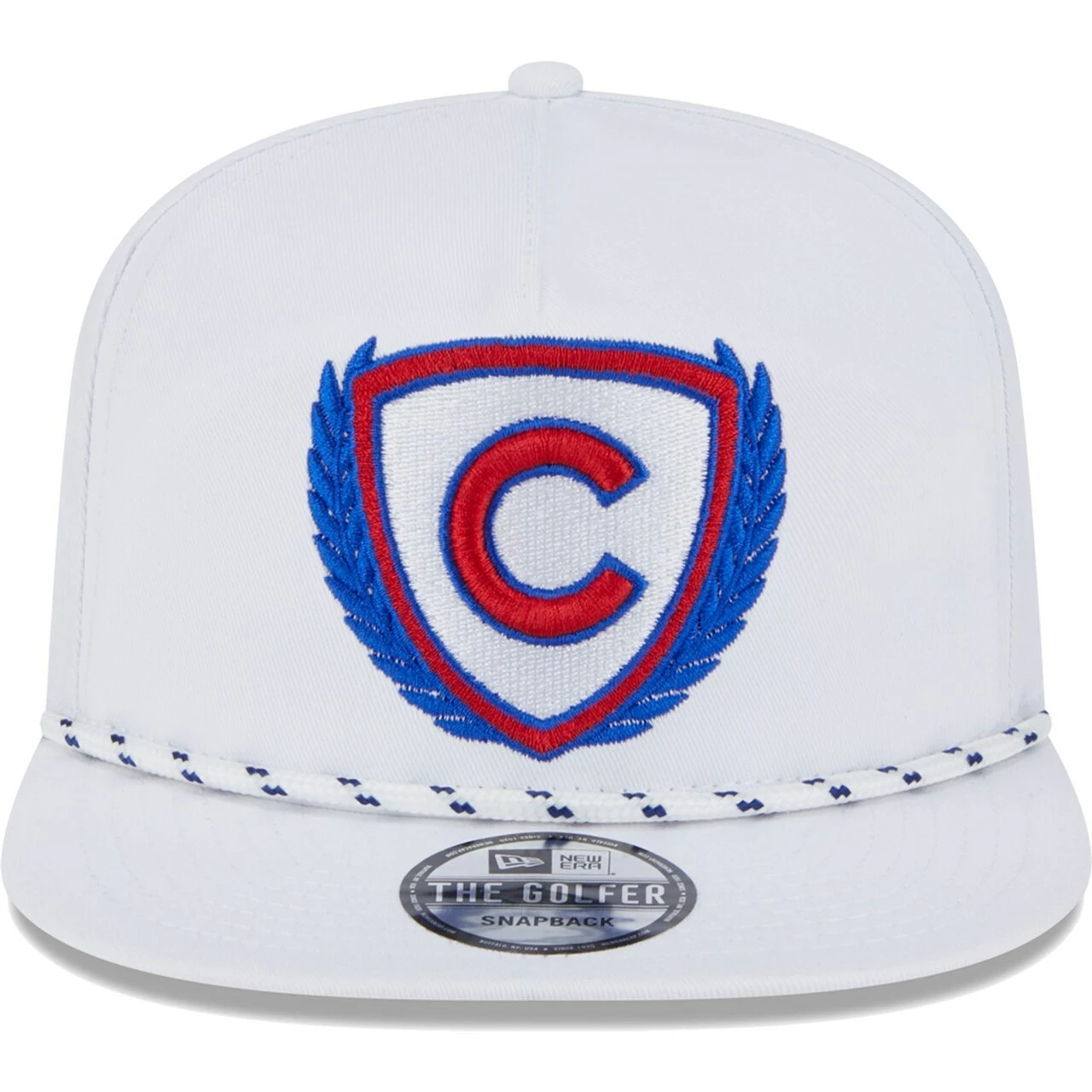 Men's Chicago Cubs New Era White Golfer Tee 9FIFTY Snapback Hat - Image 2