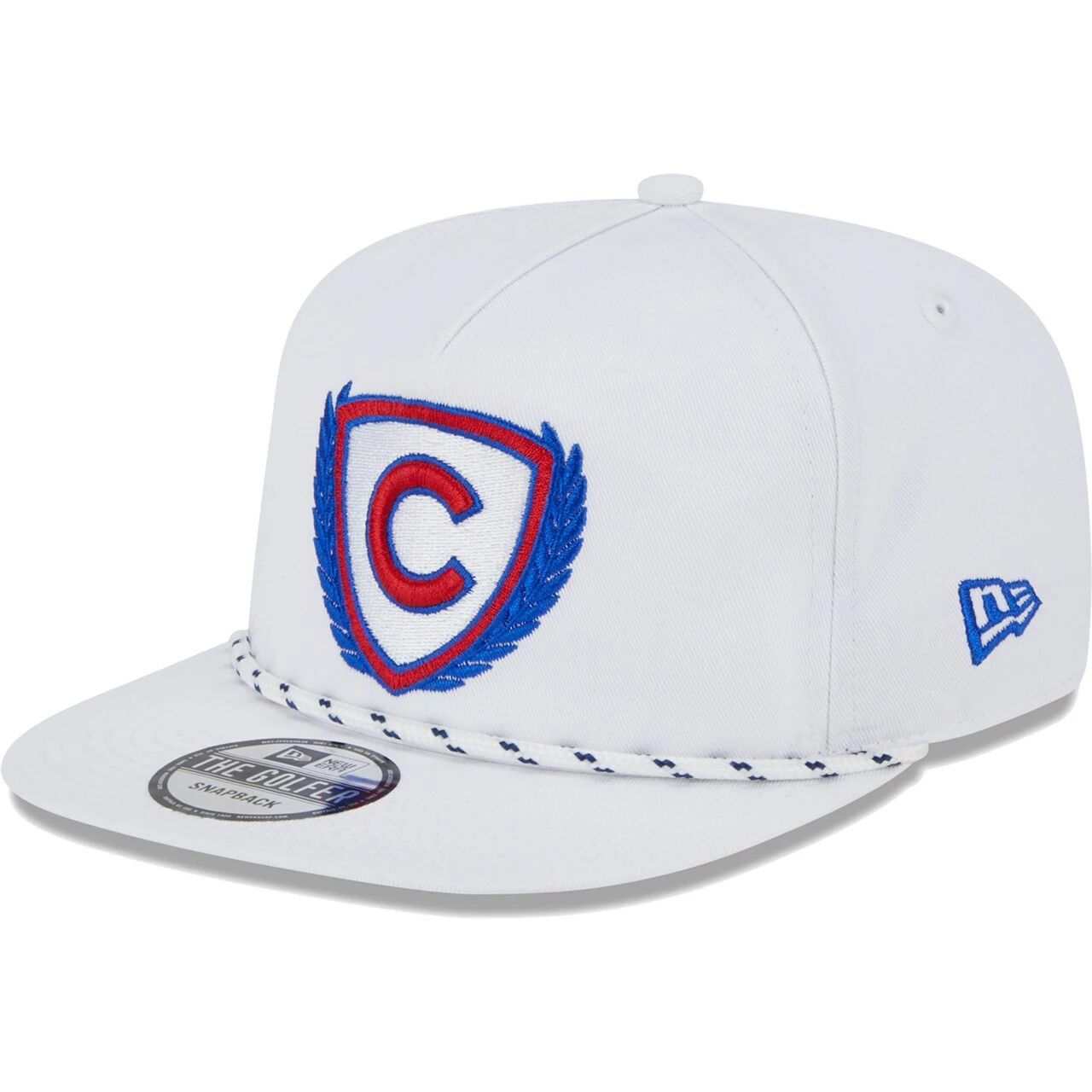 Men's Chicago Cubs New Era White Golfer Tee 9FIFTY Snapback Hat - Image 3