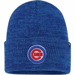 Divine Creations Men's Chicago Cubs Royal Brain Freeze Cuffed Knit Hat With Pom