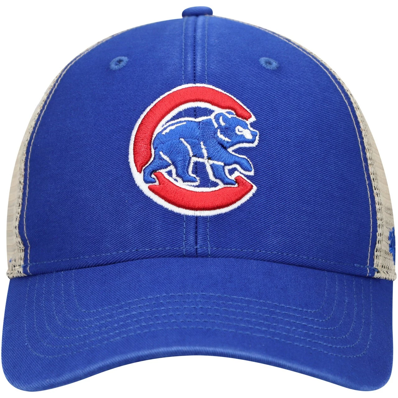 Men's Chicago Cubs '47 Royal/Natural Logo Flagship Washed MVP Trucker Snapback Hat - Image 2