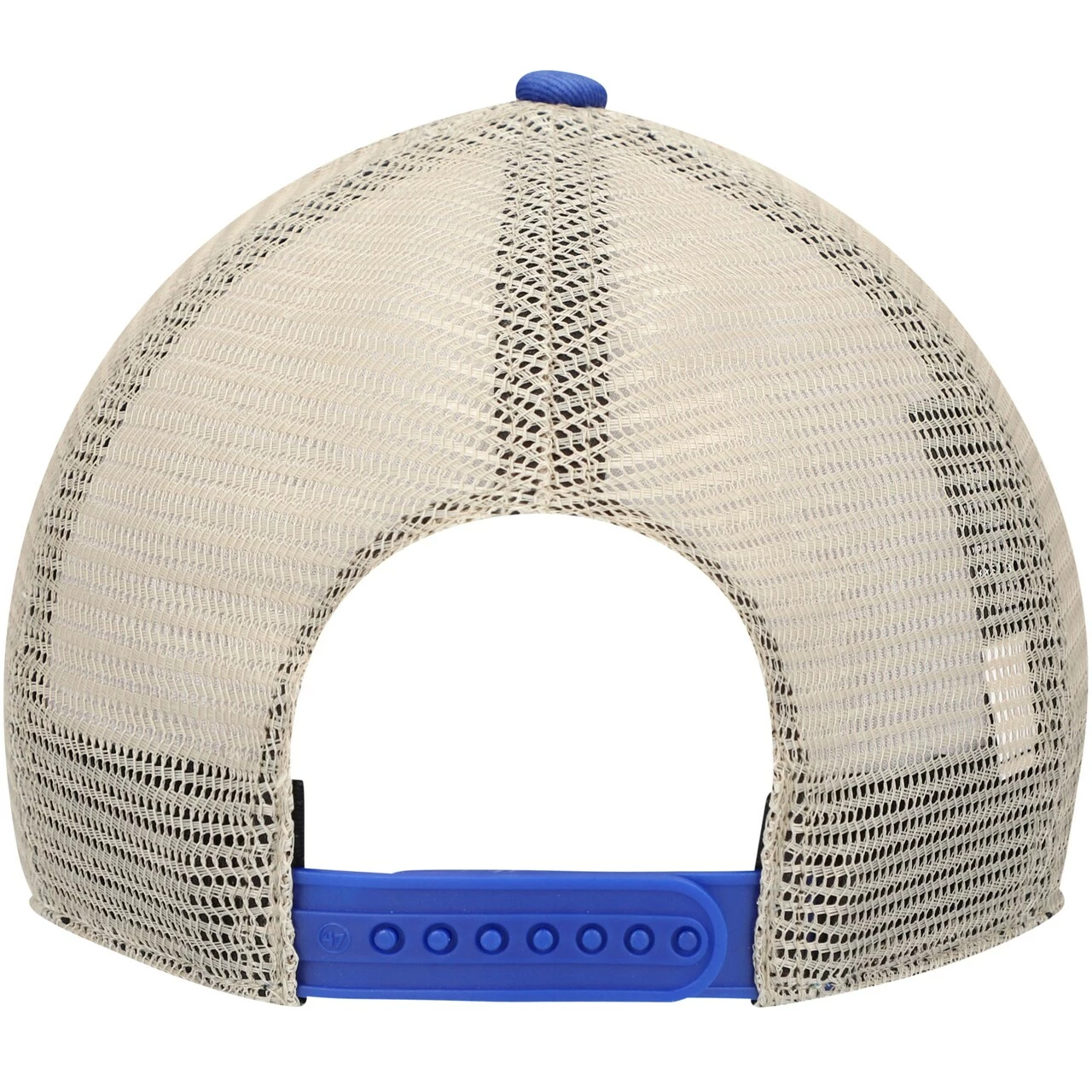 Men's Chicago Cubs '47 Royal/Natural Logo Flagship Washed MVP Trucker Snapback Hat - Image 4