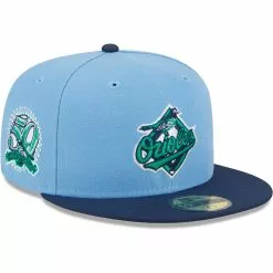 Men's Baltimore Orioles New Era Light Blue/Navy Green Undervisor 59FIFTY Fitted Hat