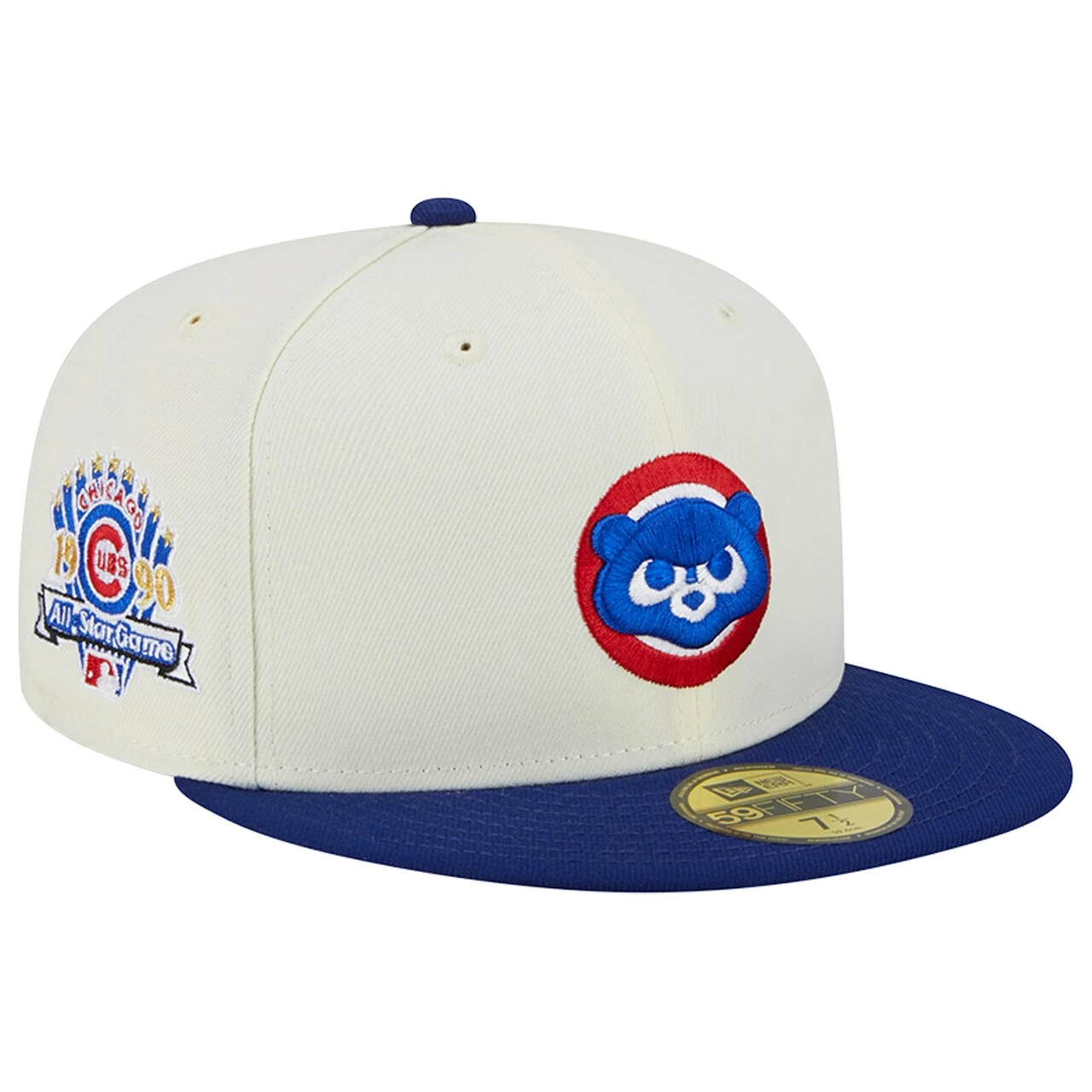 Men's Chicago Cubs New Era Stone/Navy Retro 59FIFTY Fitted Hat