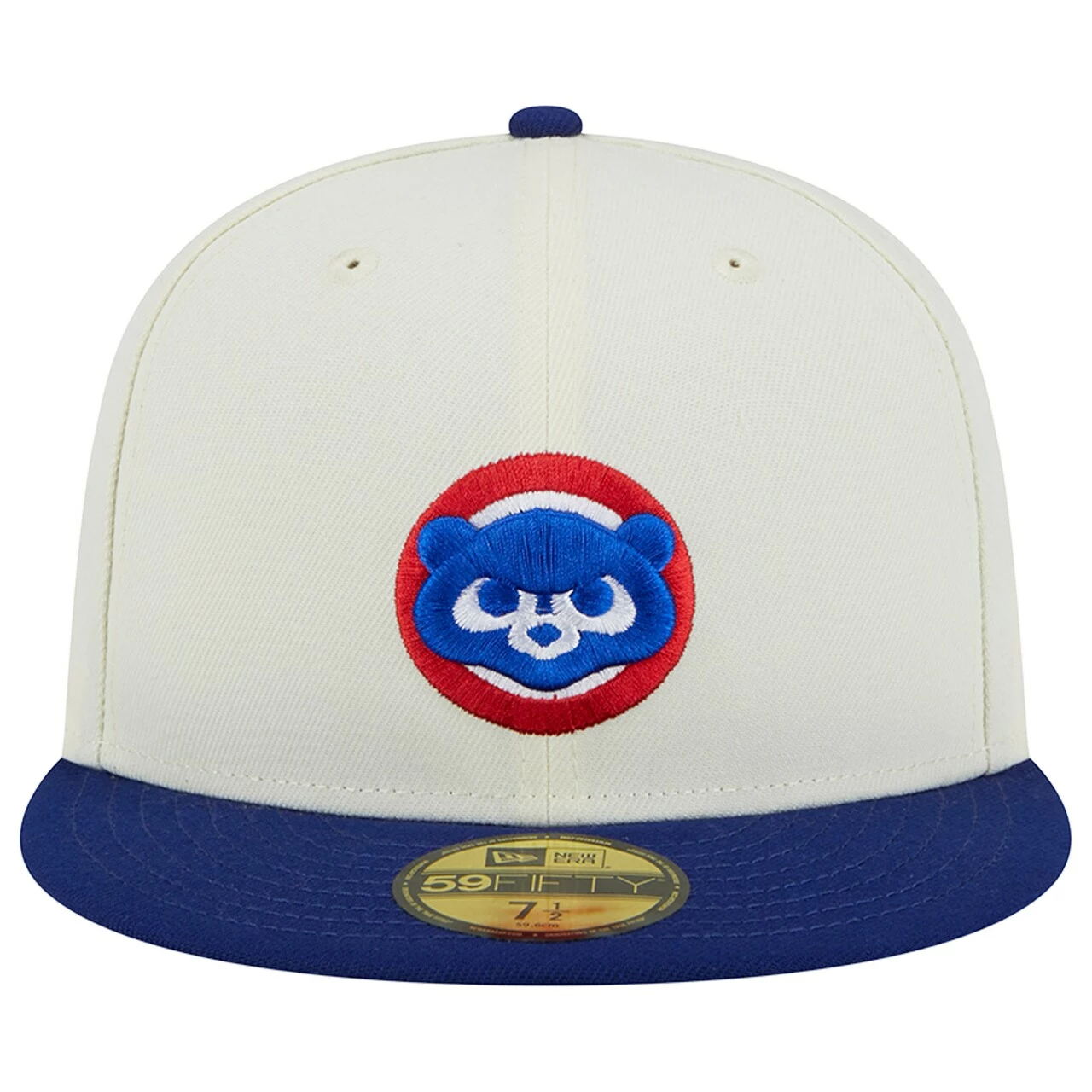 Men's Chicago Cubs New Era Stone/Navy Retro 59FIFTY Fitted Hat - Image 2