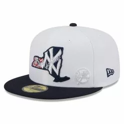 Men's New York Yankees New Era White/Navy State 59FIFTY Fitted Hat