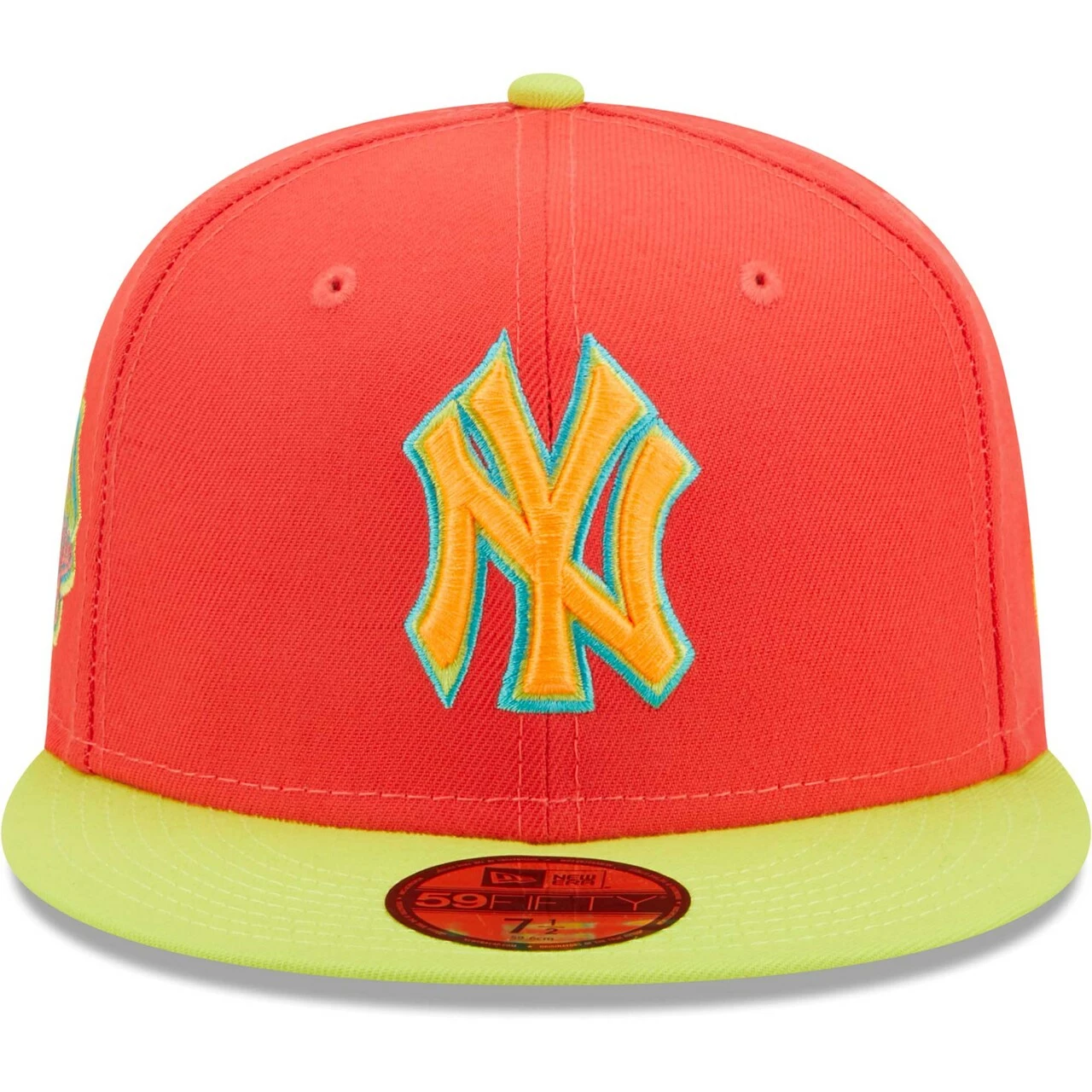 Men's New York Yankees New Era Red/Neon Green Lava Highlighter Combo 59FIFTY Fitted Hat - Image 2