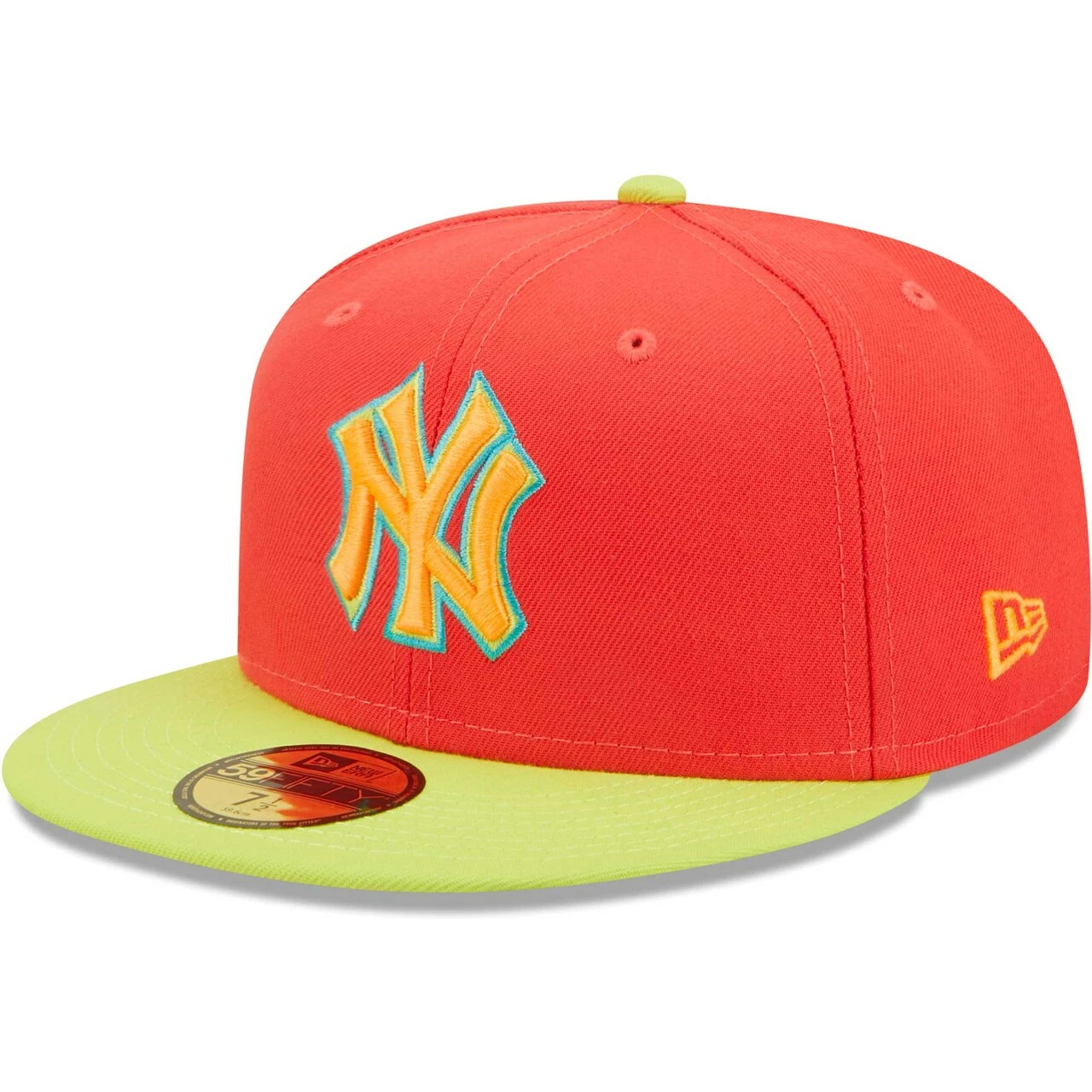 Men's New York Yankees New Era Red/Neon Green Lava Highlighter Combo 59FIFTY Fitted Hat - Image 3