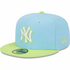Men's New York Yankees New Era Light Blue/Neon Green Spring Color Two-Tone 59FIFTY Fitted Hat