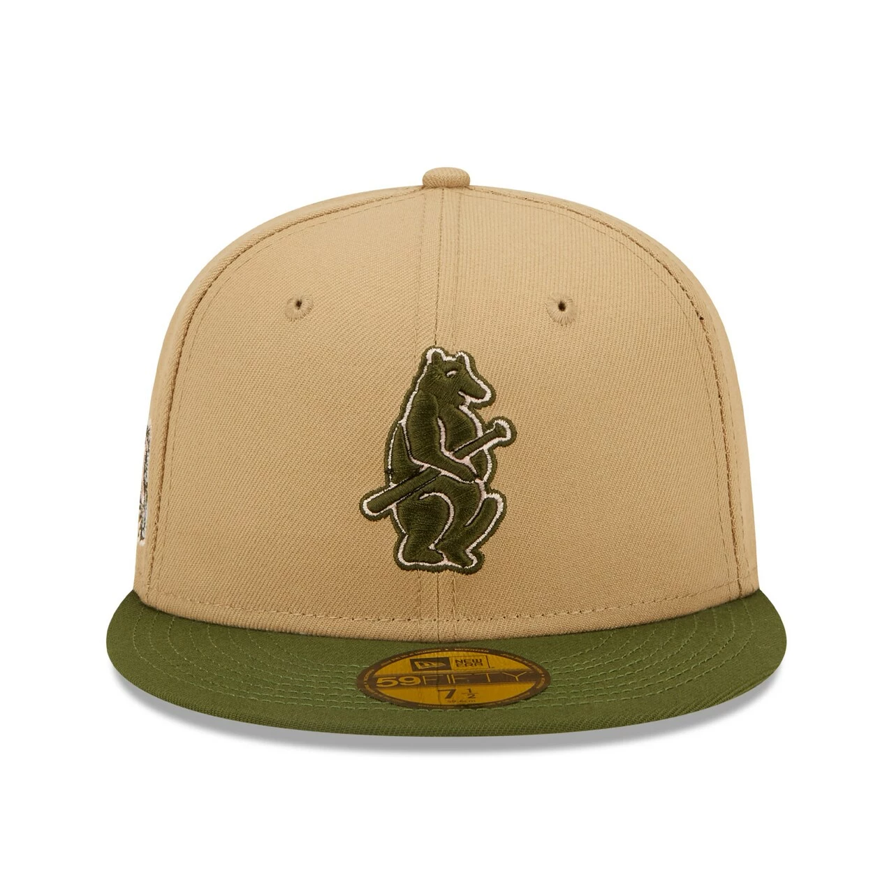 Men's Chicago Cubs New Era Khaki/Olive Pink Undervisor 59FIFTY Fitted Hat - Image 2