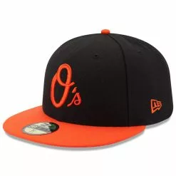 Men's Baltimore Orioles New Era Black/Orange Alternate Authentic Collection On Field 59FIFTY Performance Fitted Hat