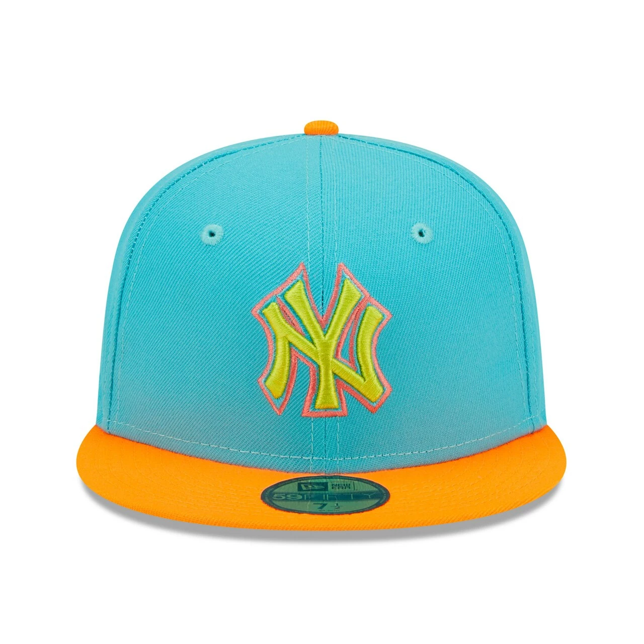 Men's New York Yankees New Era Blue/Orange Vice Highlighter 59FIFTY Fitted Hat - Image 2