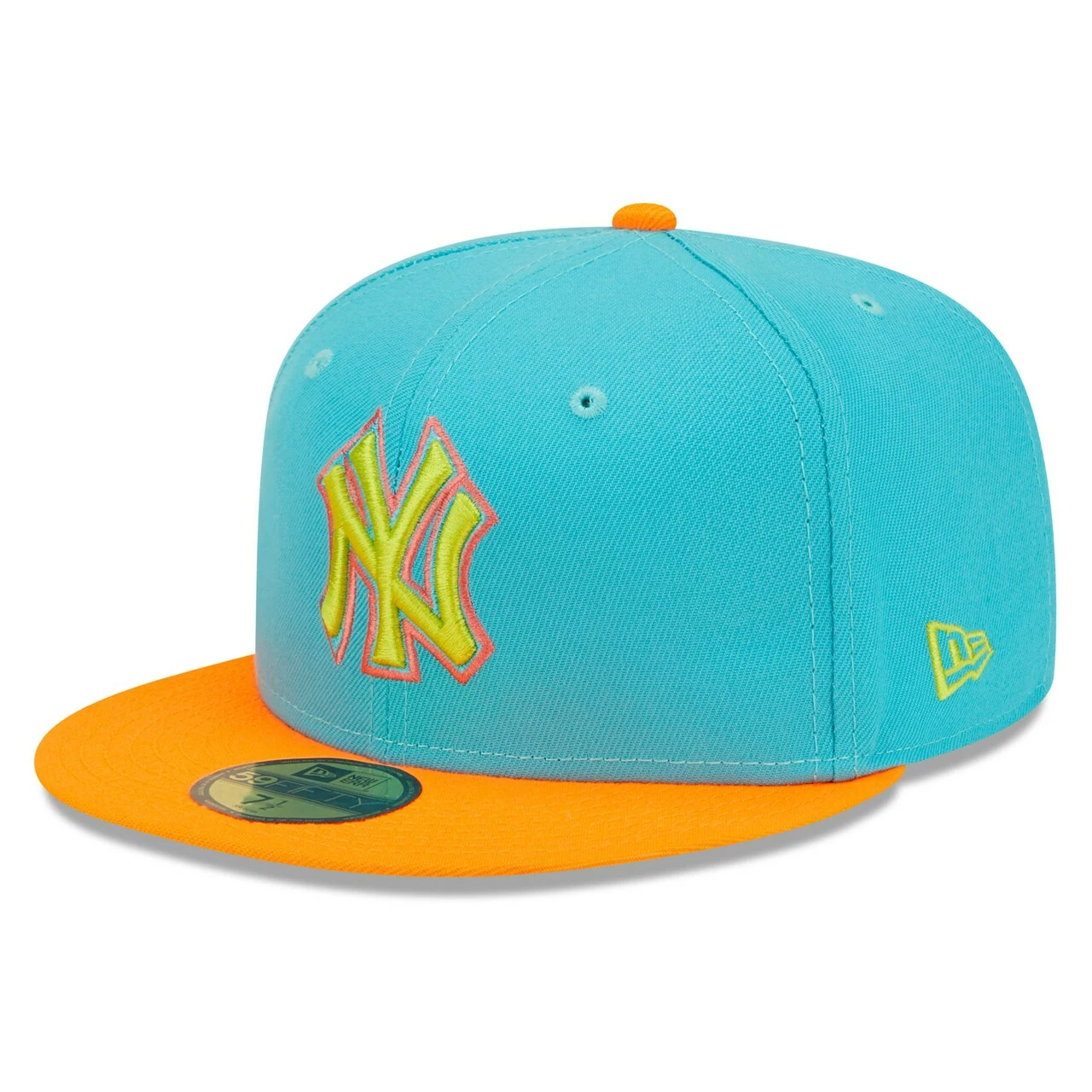 Men's New York Yankees New Era Blue/Orange Vice Highlighter 59FIFTY Fitted Hat - Image 3