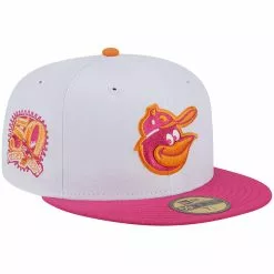 Men's Baltimore Orioles New Era White/Pink 50th Team Anniversary 59FIFTY Fitted Hat