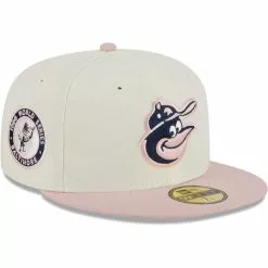 Men's Baltimore Orioles New Era White/Pink Chrome Rogue 59FIFTY Fitted Hat