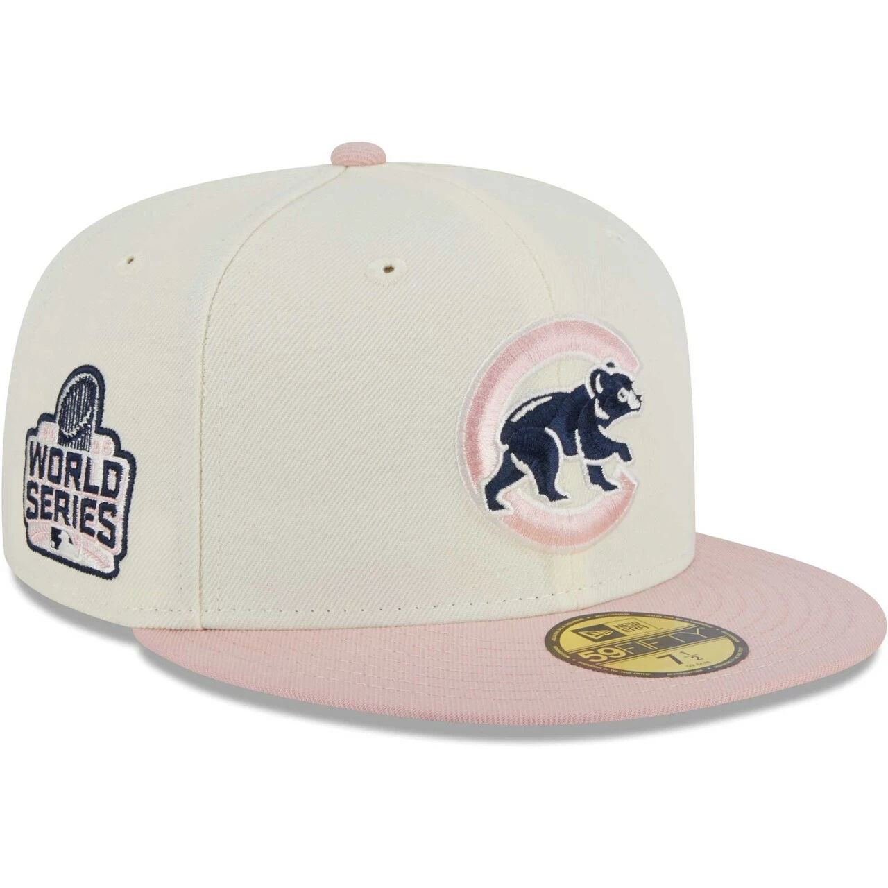 Men's Chicago Cubs New Era Cream/Pink Chrome Rogue 59FIFTY Fitted Hat