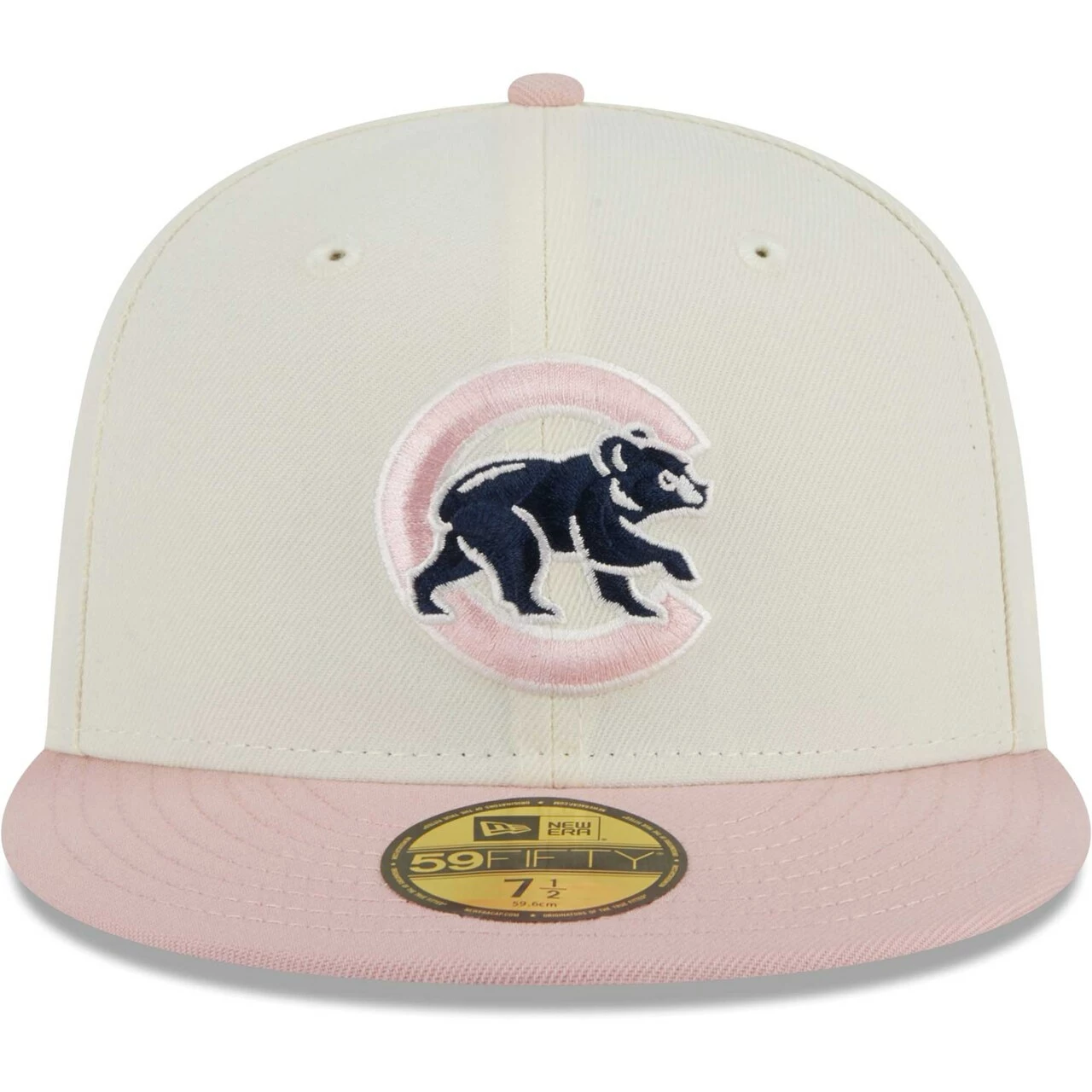 Men's Chicago Cubs New Era Cream/Pink Chrome Rogue 59FIFTY Fitted Hat - Image 2