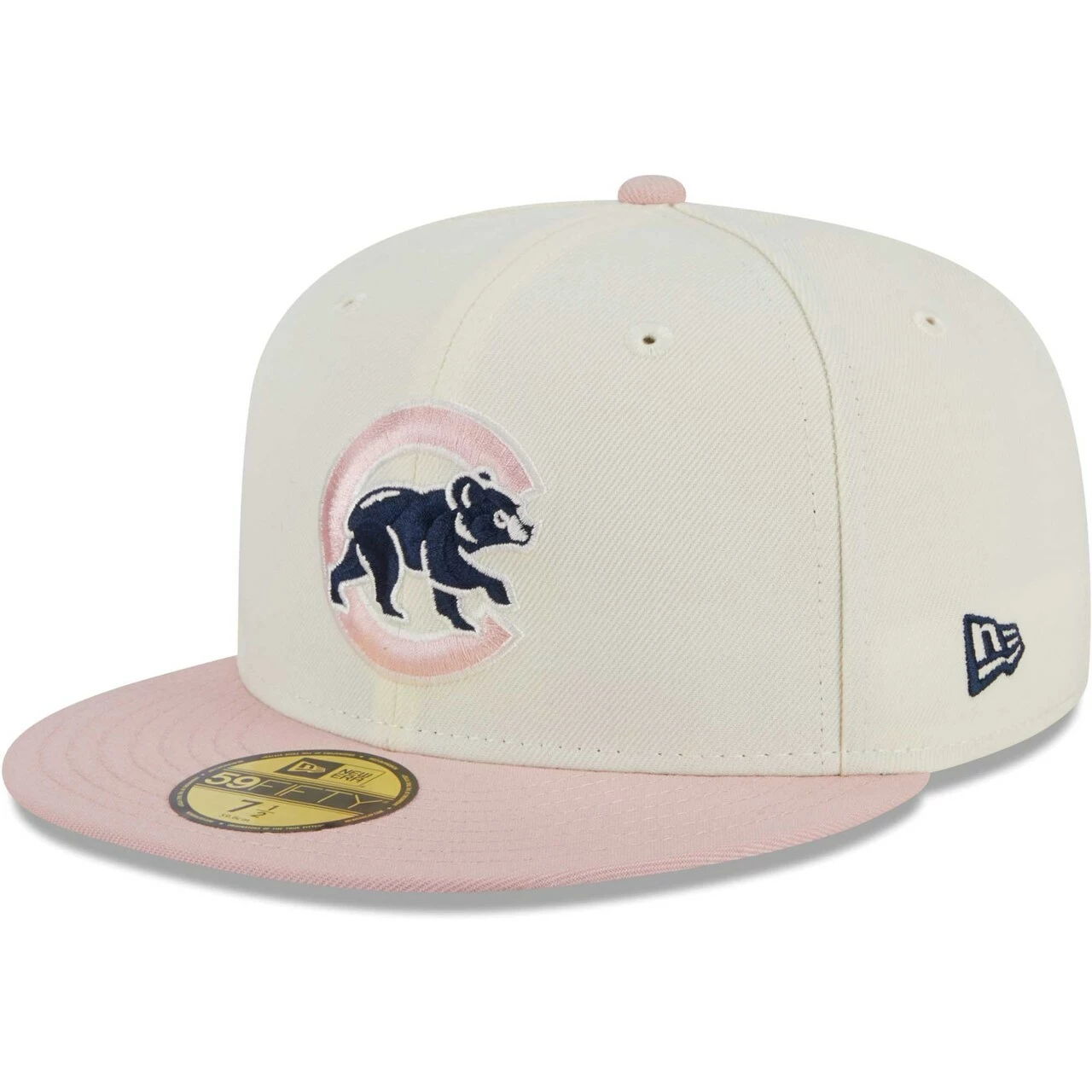 Men's Chicago Cubs New Era Cream/Pink Chrome Rogue 59FIFTY Fitted Hat - Image 3