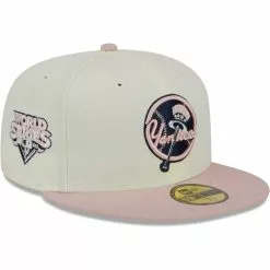 Men's New York Yankees New Era White/Pink Chrome Rogue 59FIFTY Fitted Hat