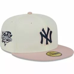 Men's New York Yankees New Era White/Pink Chrome Rogue 59FIFTY Fitted Hat