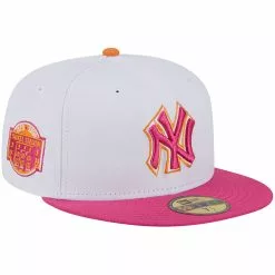 Men's New York Yankees New Era White/Pink Old Yankee Stadium 59FIFTY Fitted Hat