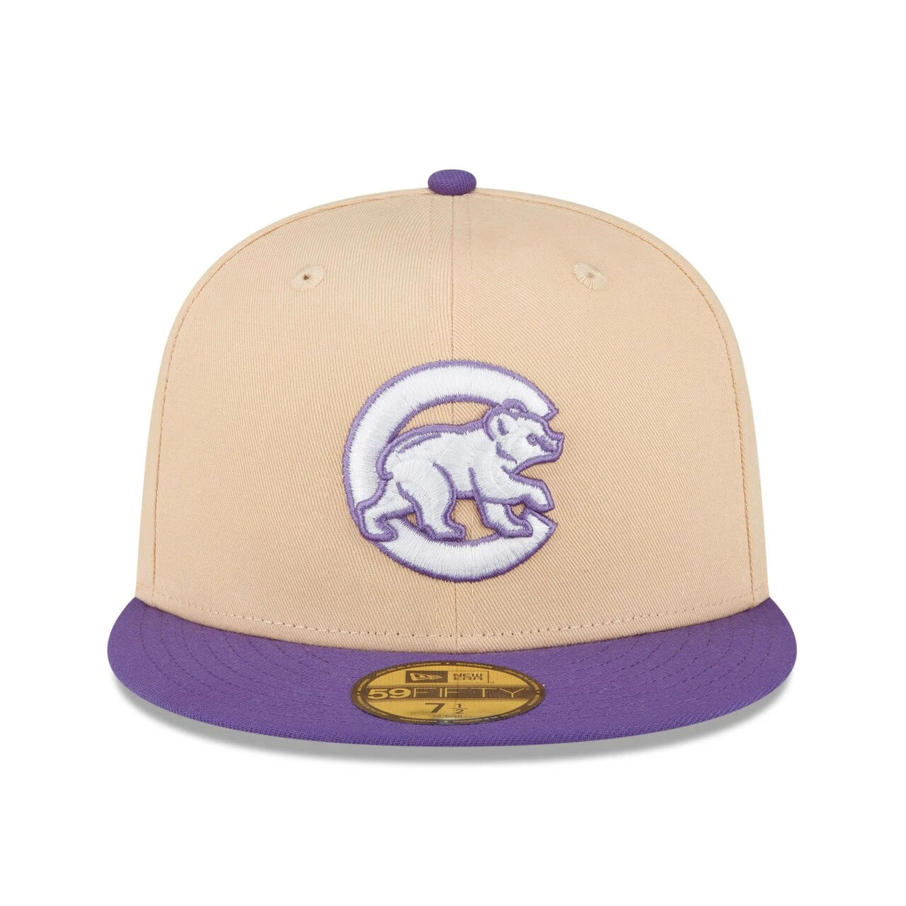 Men's Chicago Cubs New Era Peach/Purple Wrigley Field Side Patch 59FIFTY Fitted Hat - Image 2