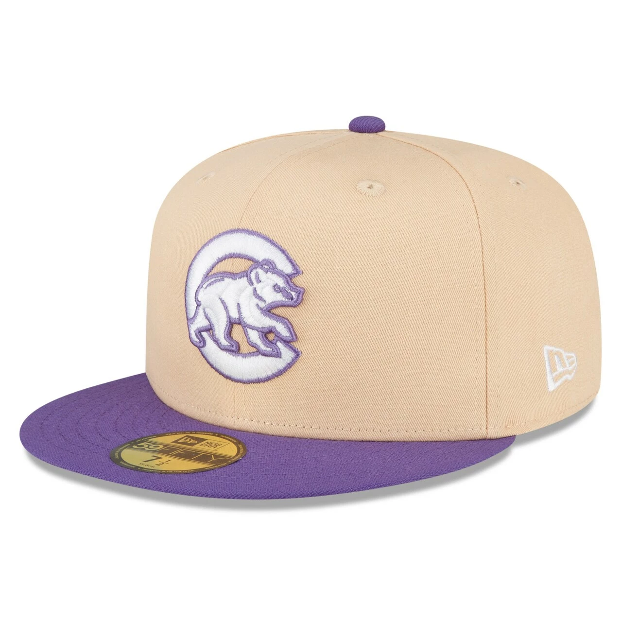 Men's Chicago Cubs New Era Peach/Purple Wrigley Field Side Patch 59FIFTY Fitted Hat - Image 3