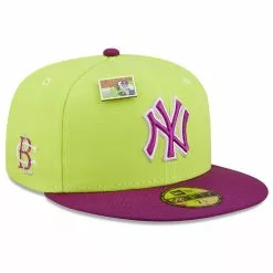 New Era X Big League Chew Men's New York Yankees New Era Green/Purple MLB X Big League Chew Swingin' Sour Apple Flavor Pack 59FIFTY Fitted Hat