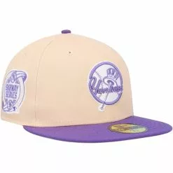 Men's New York Yankees New Era Peach/Purple Subway Series Side Patch 59FIFTY Fitted Hat