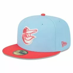 Men's Baltimore Orioles New Era Light Blue/Red Spring Color Two-Tone 59FIFTY Fitted Hat