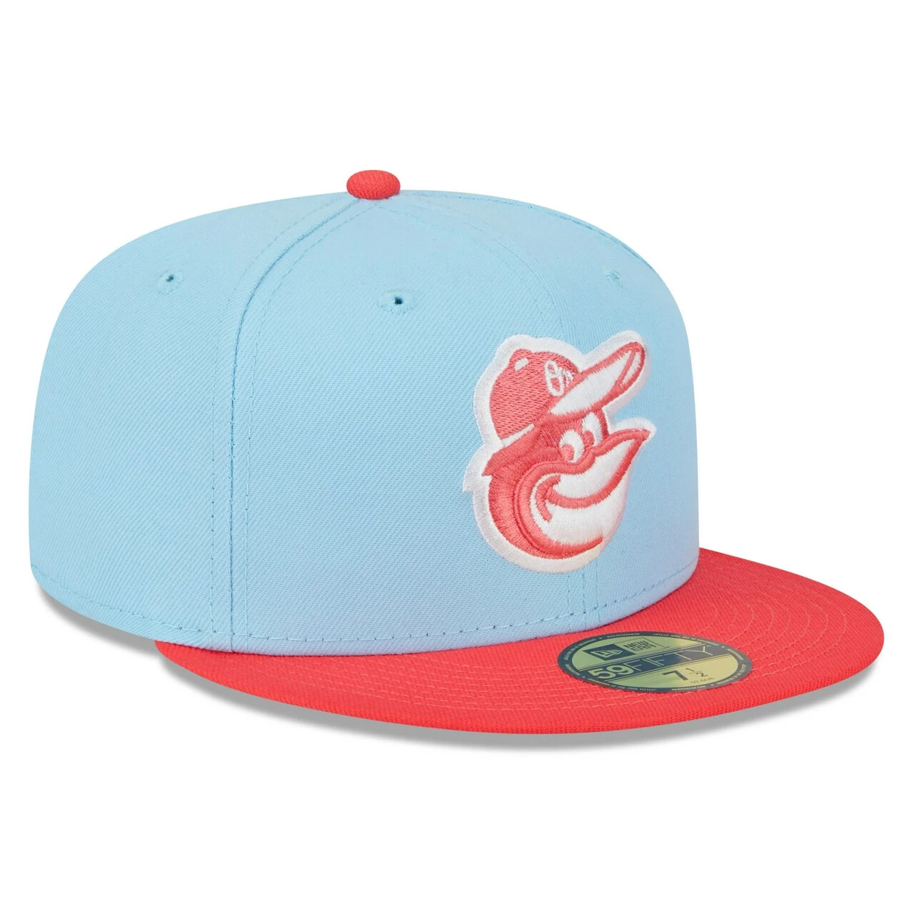 Men's Baltimore Orioles New Era Light Blue/Red Spring Color Two-Tone 59FIFTY Fitted Hat - Image 3