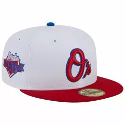 Men's Baltimore Orioles New Era White/Red Undervisor 59FIFTY Fitted Hat