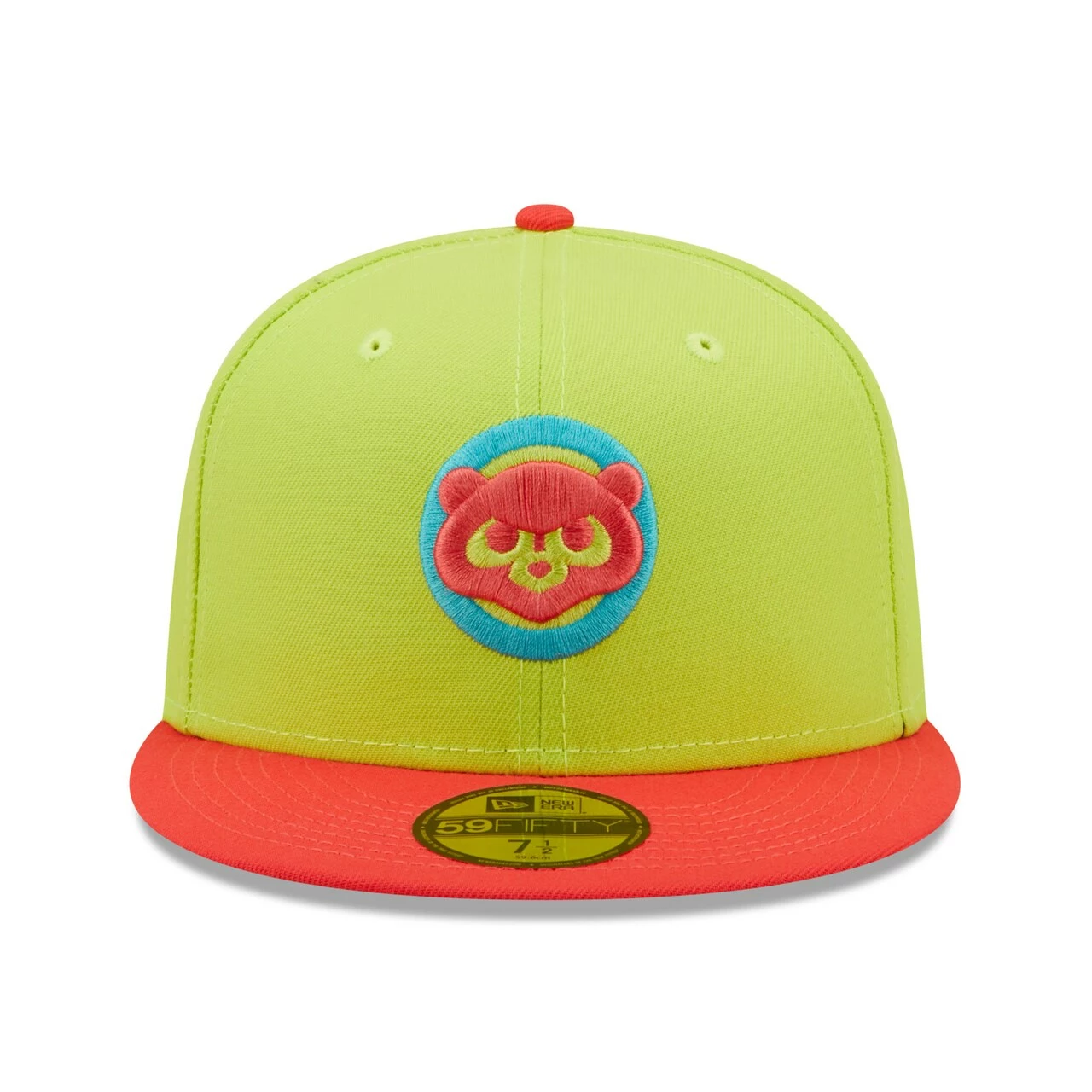 Men's Chicago Cubs New Era Green/Red Cyber Highlighter 59FIFTY Fitted Hat - Image 2