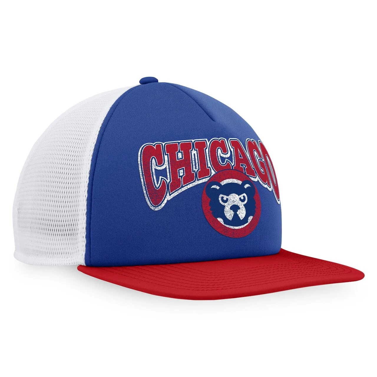 Men's Chicago Cubs Fanatics Branded Royal/Red Heritage Foam Front Trucker Snapback Hat - Image 3