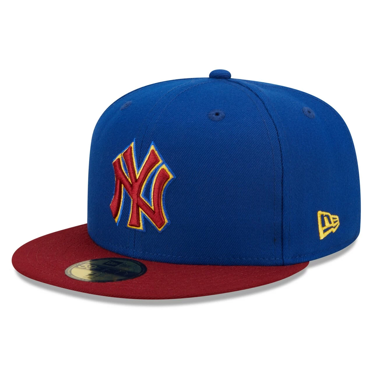 Men's New York Yankees New Era Royal/Red Logo Primary Jewel Gold Undervisor 59FIFTY Fitted Hat - Image 3