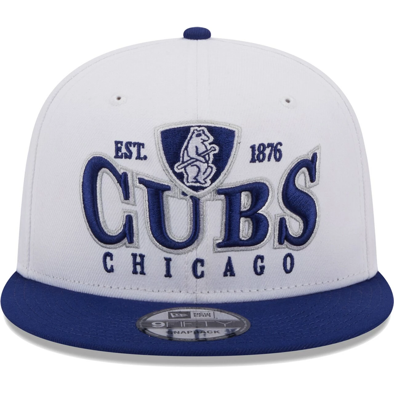 Men's Chicago Cubs New Era White/Royal Crest 9FIFTY Snapback Hat - Image 2