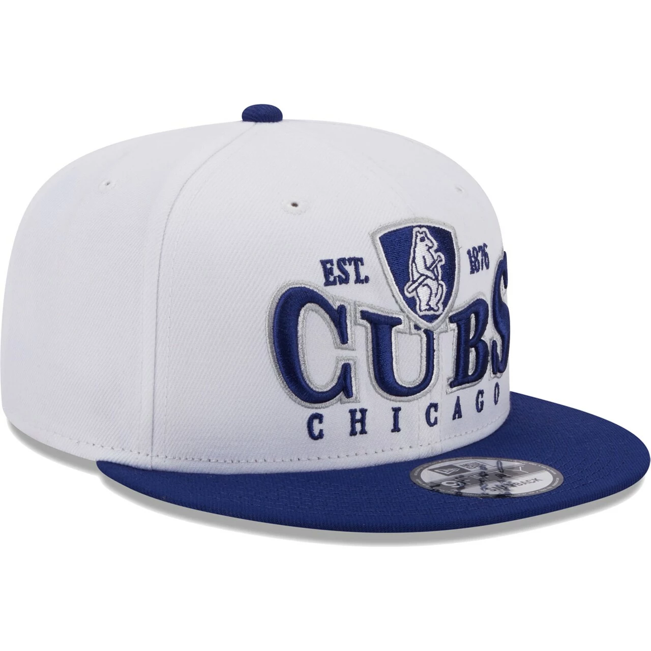 Men's Chicago Cubs New Era White/Royal Crest 9FIFTY Snapback Hat - Image 3