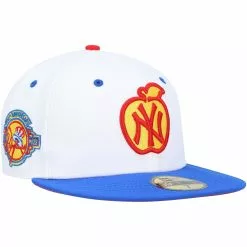 Men's New York Yankees New Era White/Royal 100th Anniversary Cherry Lolli 59FIFTY Fitted Hat