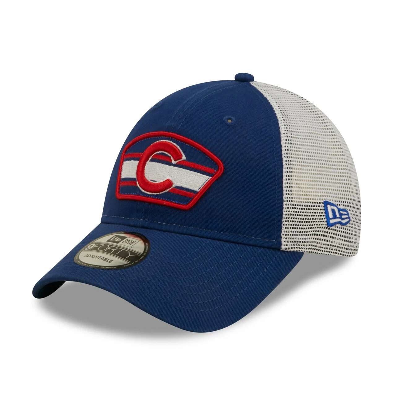 Men's Chicago Cubs New Era Royal/White Logo Patch 9FORTY Trucker Snapback Hat