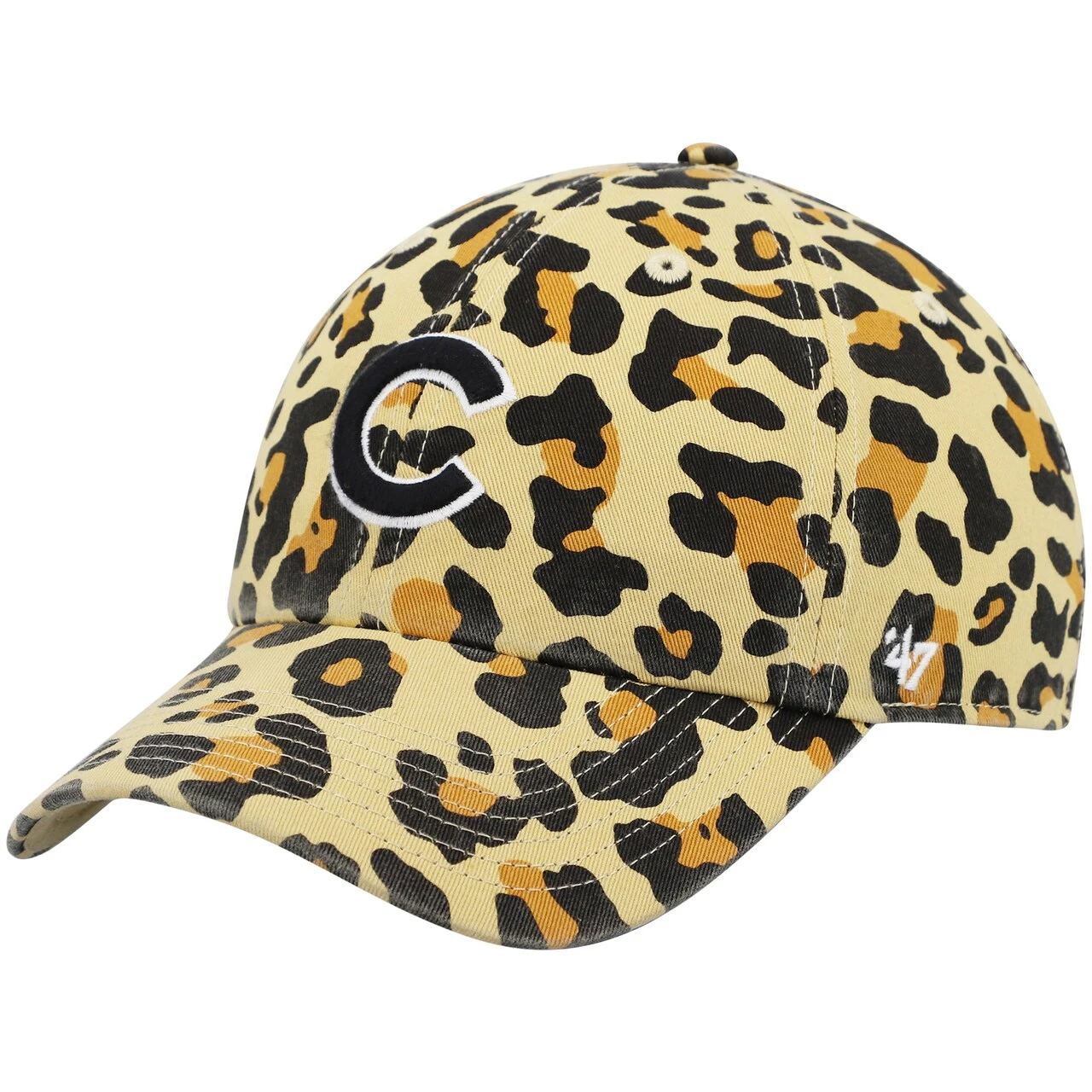Women's Chicago Cubs '47 Tan Bagheera Cheetah Clean Up Adjustable Hat