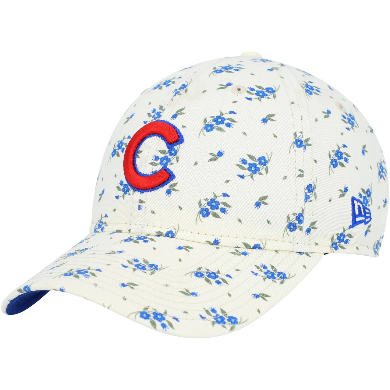 Women's Chicago Cubs New Era Cream Chrome Bloom 9TWENTY Adjustable Hat
